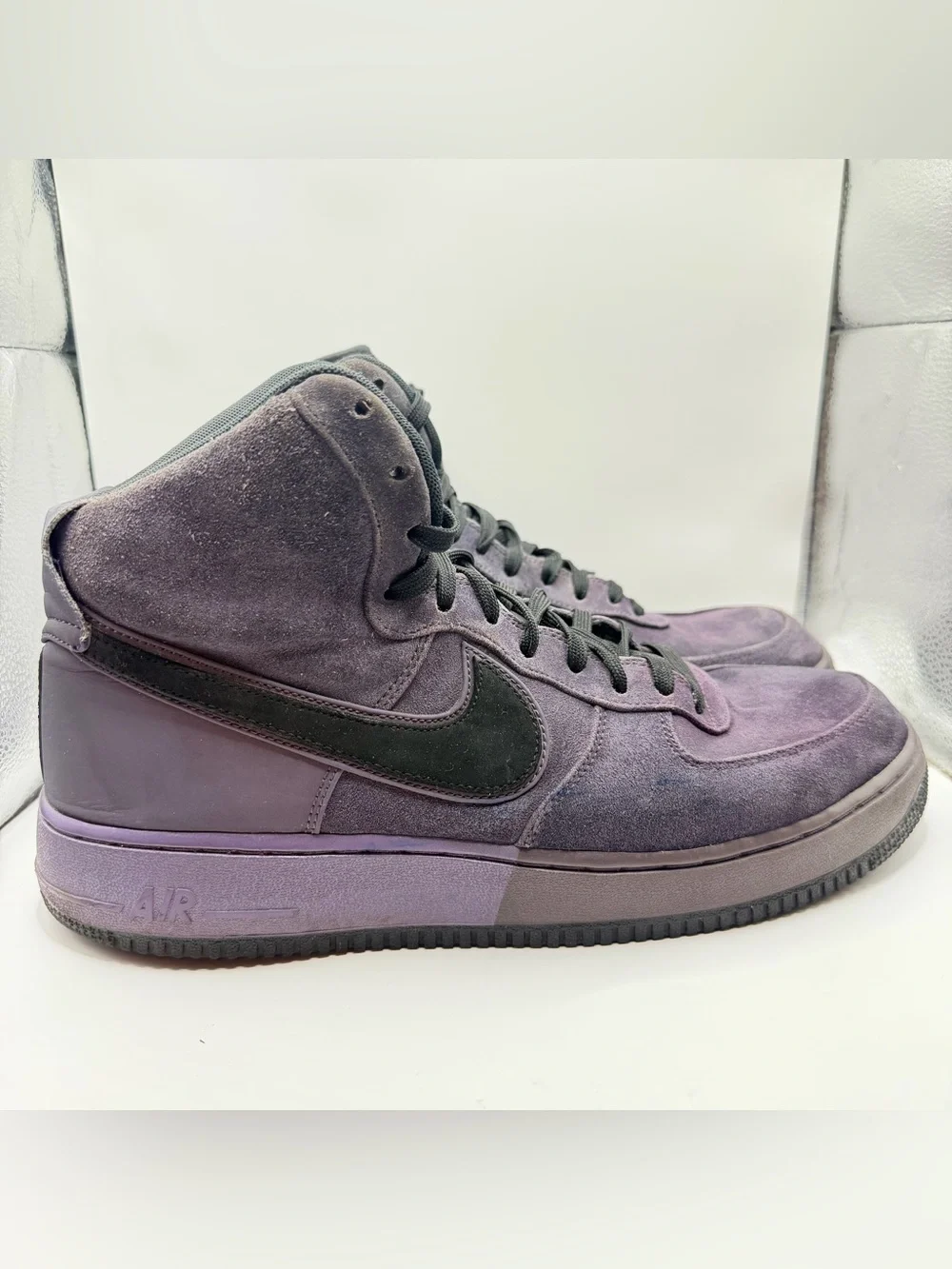 Nike Air Force 1 High ‘07 QS Harlem Mens Size 12 Purple Suede Shoes 573967-500